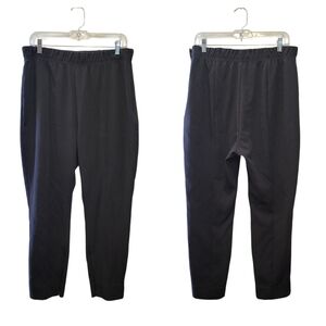 Sz XLP Black by Anthropologie Legging Trousers Side Zipper Zippered Ankles